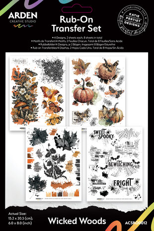 Arden Creative Studio Wicked Woods 6x8 Inch Rub-On Transfer Set by Katie Pertiet (ACSRO0012) Arden Creative Studio Wicked Woods 6x8 Inch Rub-On Transfer Set by Katie Pertiet (ACSRO0012)