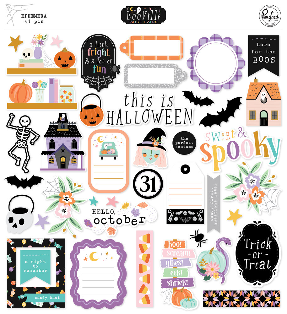 Pinkfresh Studio BooVille Ephemera (40pcs) by Paige Evans (326226) Pinkfresh Studio BooVille Ephemera (40pcs) by Paige Evans (326226)
