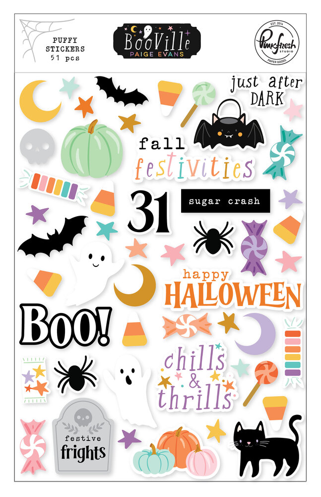 Pinkfresh Studio BooVille Puffy Stickers by Paige Evans (326126) Pinkfresh Studio BooVille Puffy Stickers by Paige Evans (326126)