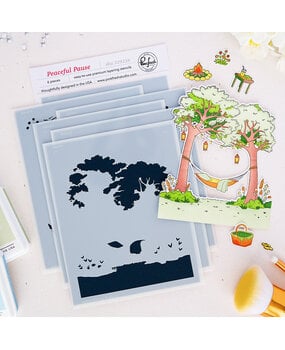 Pinkfresh Studio Quiet Moments Stencil Peaceful Pause by Inna Moreva (329226)