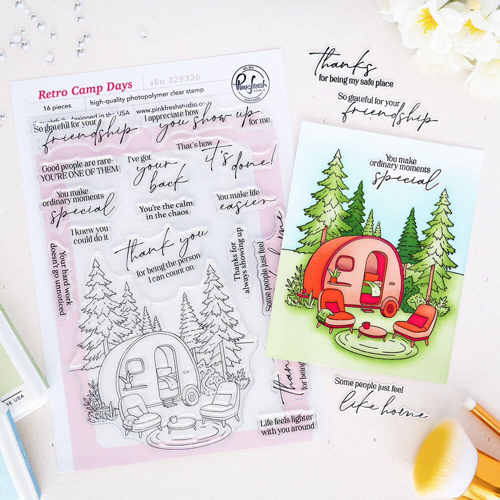 Pinkfresh Studio Quiet Moments Stamp Retro Camp Days by Inna Moreva (329326) Pinkfresh Studio Quiet Moments Stamp Retro Camp Days by Inna Moreva (329326)