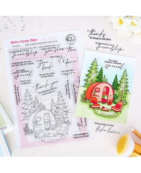 Pinkfresh Studio Quiet Moments Stamp Retro Camp Days by Inna Moreva (329326)