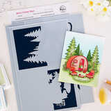 Pinkfresh Studio Quiet Moments Stencil Retro Camp Days by Inna Moreva (329526)
