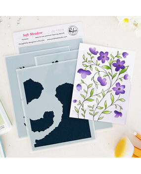 Pinkfresh Studio Quiet Moments Stencil Soft Meadow by Inna Moreva (330226)