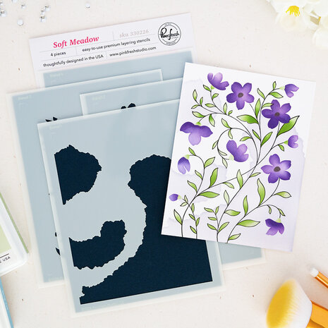 Pinkfresh Studio Quiet Moments Stencil Soft Meadow by Inna Moreva (330226) Pinkfresh Studio Quiet Moments Stencil Soft Meadow by Inna Moreva (330226)