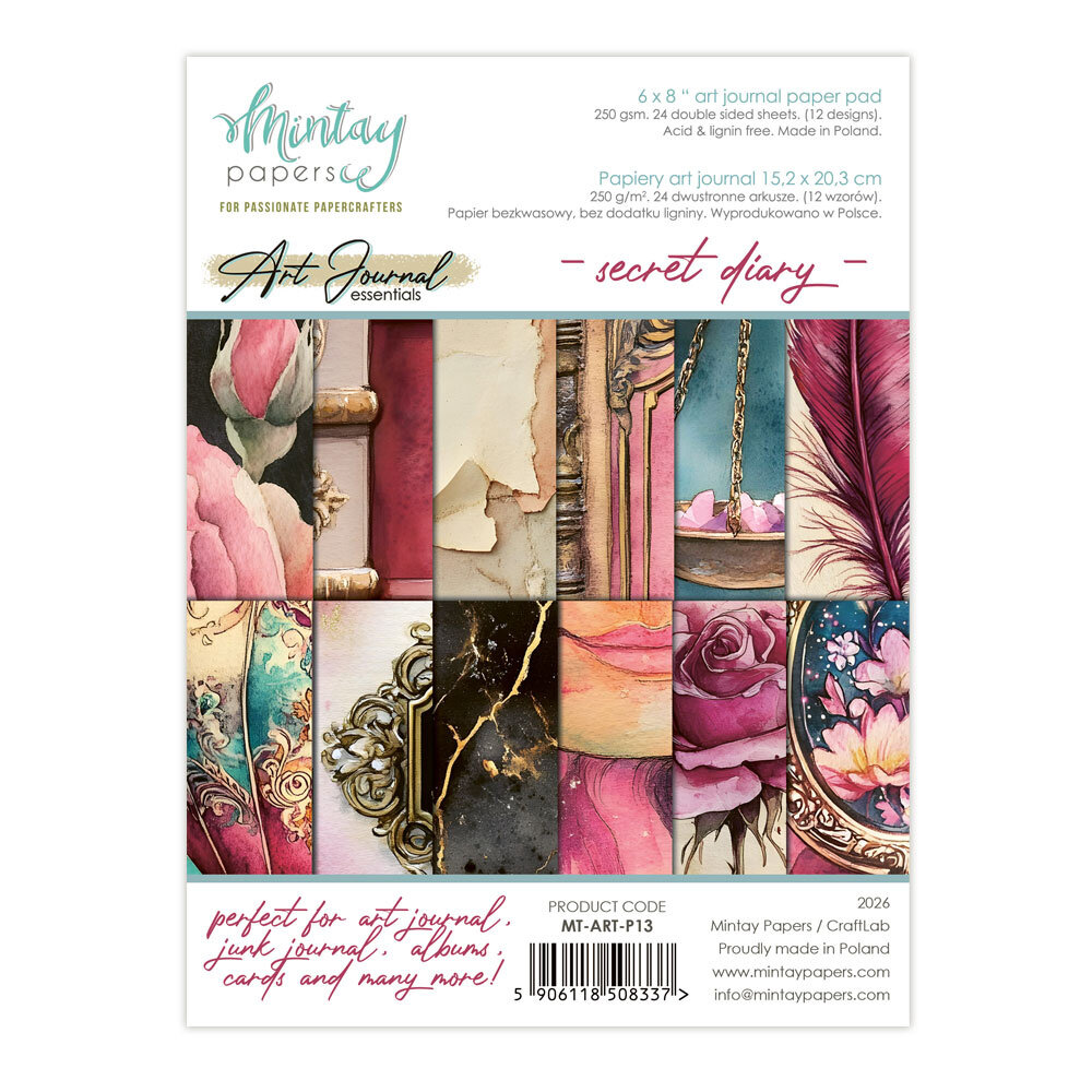 Mintay Art Journal Paper Pad 6x8 Inch Secret Diary (MT-ART-P13) Mintay Art Journal Paper Pad 6x8 Inch Secret Diary (MT-ART-P13)