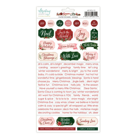 Mintay Season of Joy 6x12 Inch Paper Stickers Words (MT-SOJ-13)