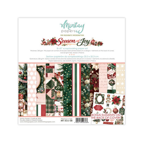 Mintay Season of Joy 8x8 Inch Scrapbooking Paper Set (MT-SOJ-08) Mintay Season of Joy 8x8 Inch Scrapbooking Paper Set (MT-SOJ-08)