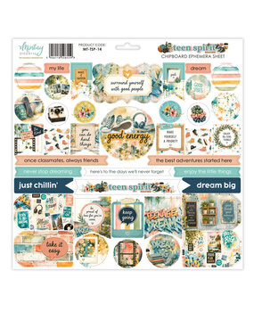Mintay Teen Spirit 12x12 Inch Chipboard Ephemera Sheet (MT-TSP-14)