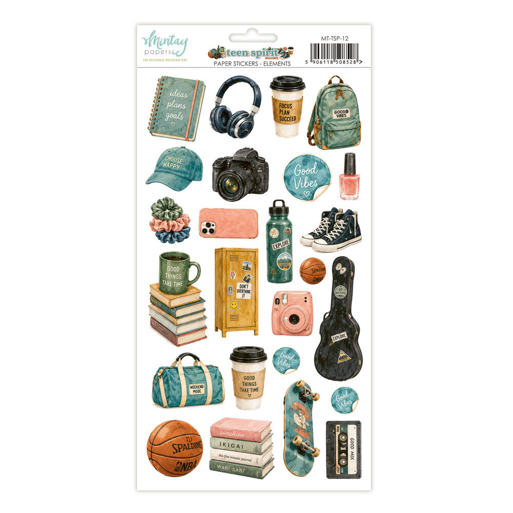 Mintay Teen Spirit 6x12 Inch Paper Stickers Elements (MT-TSP-12)