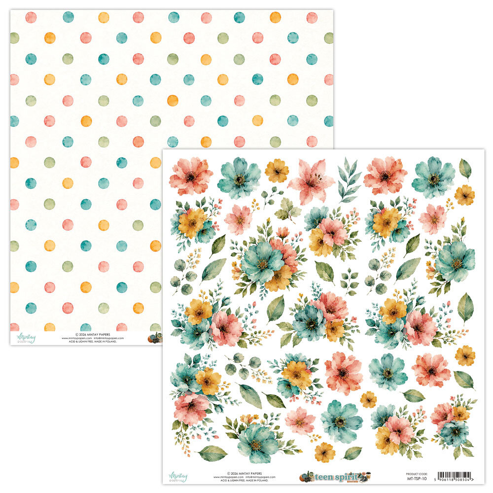 Mintay Teen Spirit 12x12 Inch Fussy Cut Floral Paper (MT-TSP-10)