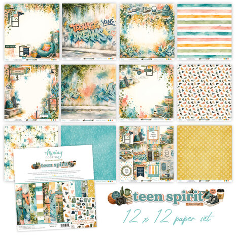 Mintay Teen Spirit 12x12 Inch Scrapbooking Paper Set (MT-TSP-07)