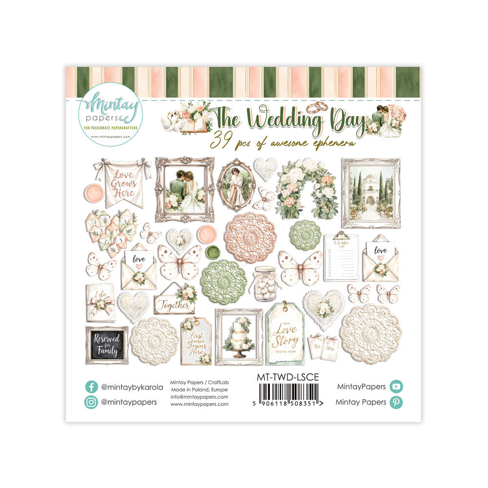 Mintay The Wedding Day Paper Ephemera (39pcs) (MT-TWD-LSCE)