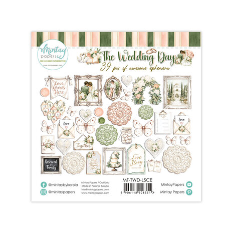 Mintay The Wedding Day Paper Ephemera (39pcs) (MT-TWD-LSCE)