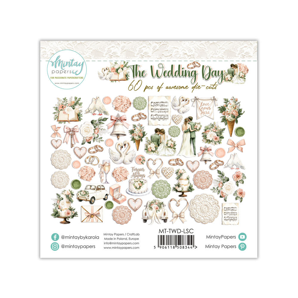 Mintay The Wedding Day Paper Die-Cuts (60pcs) (MT-TWD-LSC)