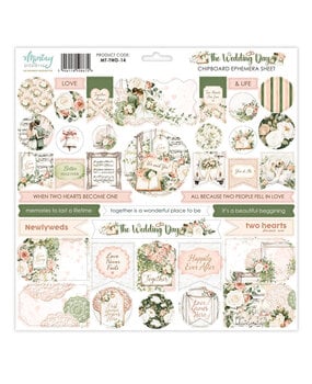 Mintay The Wedding Day 12x12 Inch Chipboard Ephemera Sheet (MT-TWD-14)
