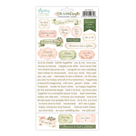 Mintay The Wedding Day 6x12 Inch Paper Stickers Words (MT-TWD-13)