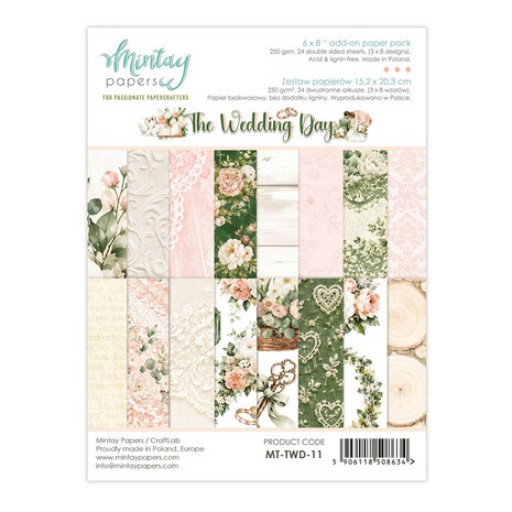 Mintay The Wedding Day 6x8 Inch Add-On Paper Pack (MT-TWD-11) Mintay The Wedding Day 6x8 Inch Add-On Paper Pack (MT-TWD-11)