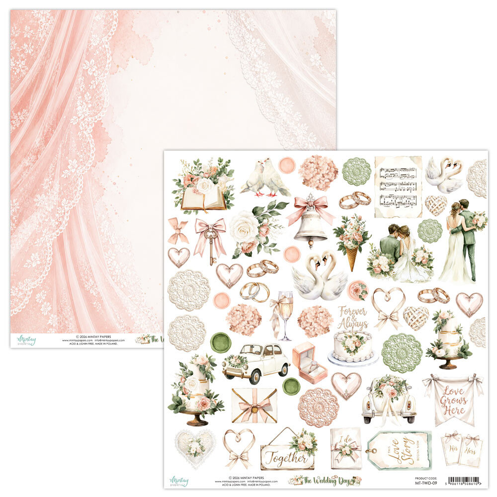 Mintay The Wedding Day 12x12 Inch Paper Elements (MT-TWD-09)