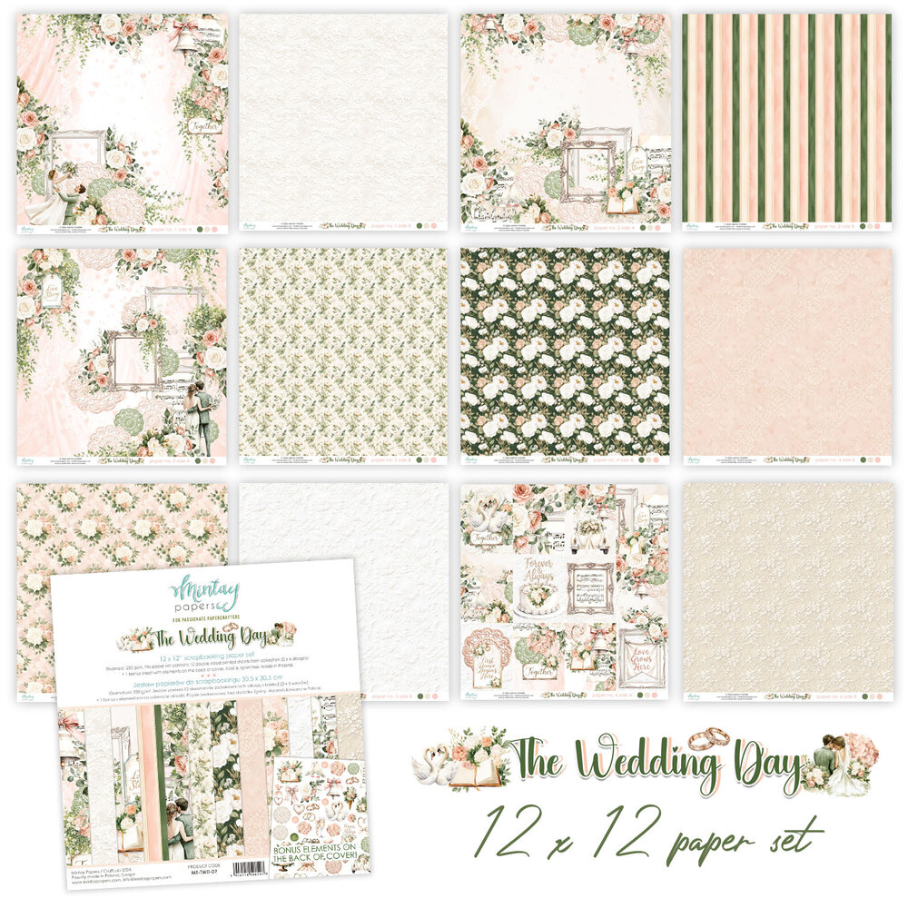 Mintay The Wedding Day 12x12 Inch Scrapbooking Paper Set (MT-TWD-07) Mintay The Wedding Day 12x12 Inch Scrapbooking Paper Set (MT-TWD-07)