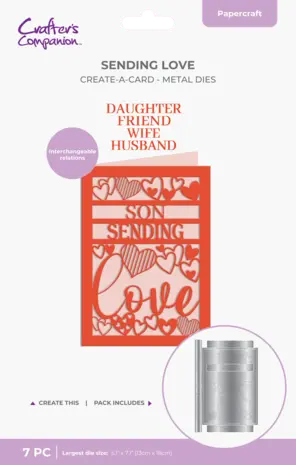 Crafter's Companion Interchangeable Create-a-Card Dies Sending Love (CC-MD-CAD-SELO) Crafter's Companion Interchangeable Create-a-Card Dies Sending Love (CC-MD-CAD-SELO)
