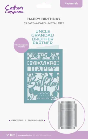 Crafter's Companion Interchangeable Create-a-Card Dies Happy Birthday (CC-MD-CAD-HABI) Crafter's Companion Interchangeable Create-a-Card Dies Happy Birthday (CC-MD-CAD-HABI)