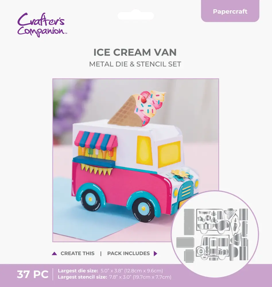 Crafter's Companion 3D Metal Die & Stencils Ice Cream Van (CC-MD-STEN-ICEVAN) Crafter's Companion 3D Metal Die & Stencils Ice Cream Van (CC-MD-STEN-ICEVAN)