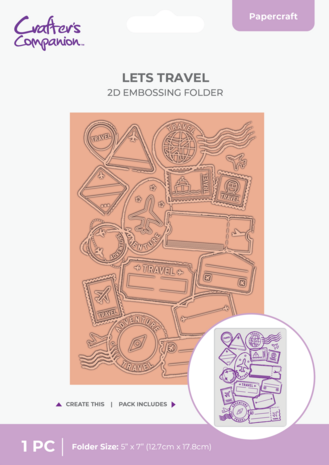 Crafter's Companion Retro Vacay 5x7 Inch 2D Embossing Folder Let's Travel (CC-RV-EF5-LETR) Crafter's Companion Retro Vacay 5x7 Inch 2D Embossing Folder Let's Travel (CC-RV-EF5-LETR)