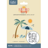 Crafter's Companion Retro Vacay Metal Die Set Let's go to the Beach (CC-RV-MD-LGBE)