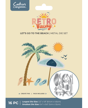 Crafter's Companion Retro Vacay Metal Die Set Let's go to the Beach (CC-RV-MD-LGBE)