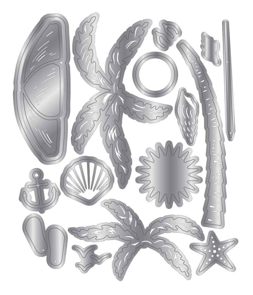 Crafter's Companion Retro Vacay Metal Die Set Let's go to the Beach (CC-RV-MD-LGBE) Crafter's Companion Retro Vacay Metal Die Set Let's go to the Beach (CC-RV-MD-LGBE)