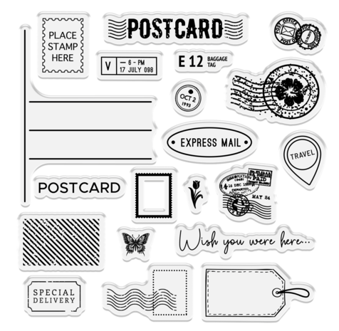 Crafter's Companion Retro Vacay Stamp, Die & Stencil Set Special Delivery (CC-RV-STD-STEN-SPDE) Crafter's Companion Retro Vacay Stamp, Die & Stencil Set Special Delivery (CC-RV-STD-STEN-SPDE)
