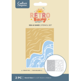 Crafter's Companion Retro Vacay Stencil Set Sea & Sand (CC-RV-STEN-SESA)