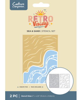 Crafter's Companion Retro Vacay Stencil Set Sea & Sand (CC-RV-STEN-SESA)