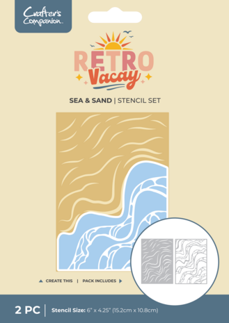 Crafter's Companion Retro Vacay Stencil Set Sea & Sand (CC-RV-STEN-SESA) Crafter's Companion Retro Vacay Stencil Set Sea & Sand (CC-RV-STEN-SESA)
