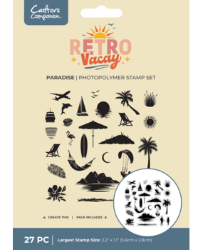 Crafter's Companion Retro Vacay Photopolymer Stamp Set Paradise (CC-RV-STP-PARA)