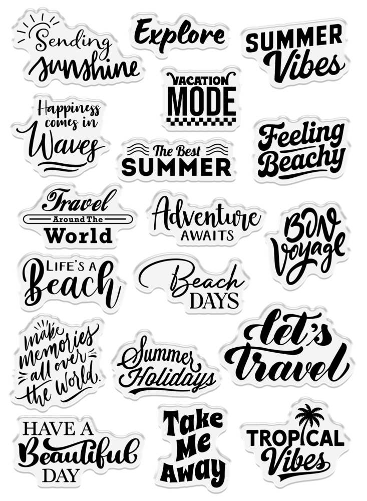 Crafter's Companion Retro Vacay Photopolymer Stamp Set Sending Sunshine (CC-RV-STP-SESU) Crafter's Companion Retro Vacay Photopolymer Stamp Set Sending Sunshine (CC-RV-STP-SESU)