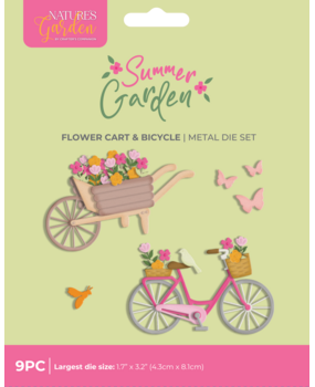 Crafter's Companion Summer Garden Metal Die Flower Cart & Bicycle by Nature's Garden (NG-SUG-MD-FCBIC)