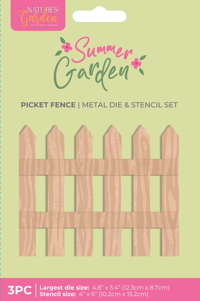 Crafter's Companion Summer Garden Metal Die & Stencil Picket Fence by Nature's Garden (NG-SUG-MD-STEN-PF) Crafter's Companion Summer Garden Metal Die & Stencil Picket Fence by Nature's Garden (NG-SUG-MD-STEN-PF)