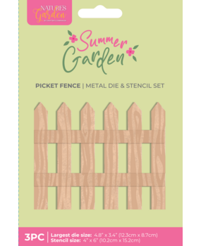 Crafter's Companion Summer Garden Metal Die & Stencil Picket Fence by Nature's Garden (NG-SUG-MD-STEN-PF)