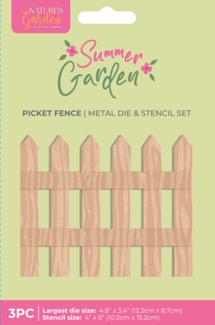 Crafter's Companion Summer Garden Metal Die & Stencil Picket Fence by Nature's Garden (NG-SUG-MD-STEN-PF) Crafter's Companion Summer Garden Metal Die & Stencil Picket Fence by Nature's Garden (NG-SUG-MD-STEN-PF)