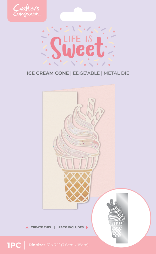 Crafter's Companion Life is Sweet Metal Die Edge'able Ice Cream Cone (CC-LS-MD-EDG-ICCO) Crafter's Companion Life is Sweet Metal Die Edge'able Ice Cream Cone (CC-LS-MD-EDG-ICCO)