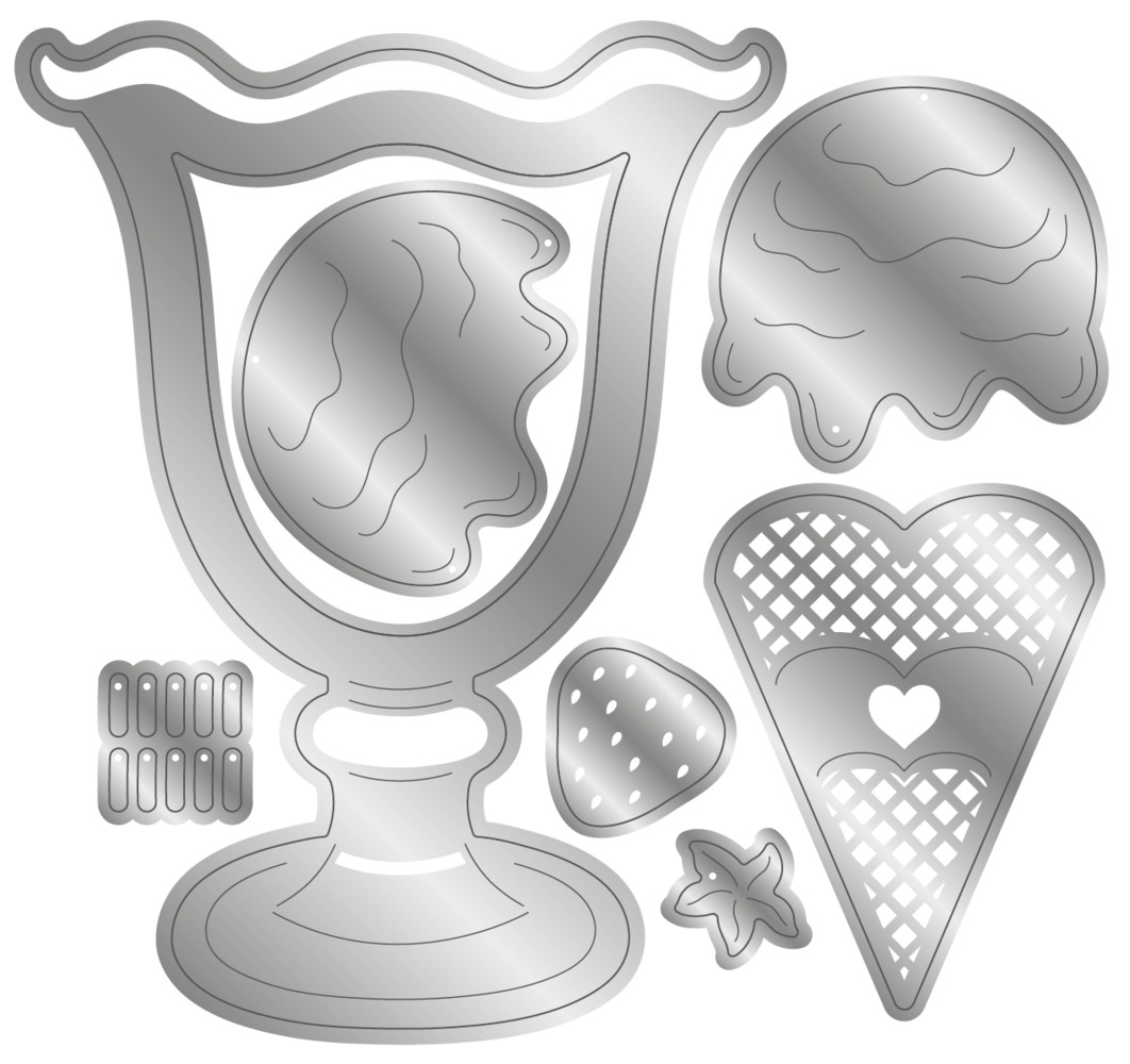 Crafter's Companion Life is Sweet Metal Die Set Ice Cream Sundae (CC-LS-MD-ICSU)