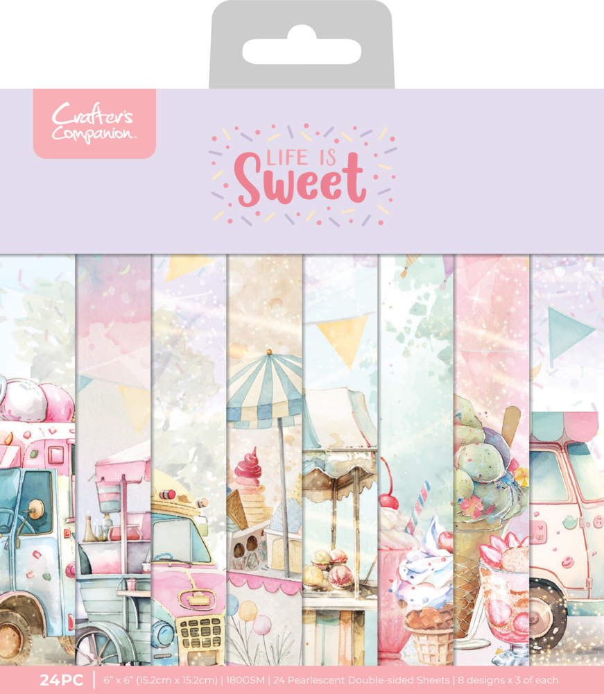 Crafter's Companion Life is Sweet 6x6 Inch Paper Pad (CC-LS-PAD6)