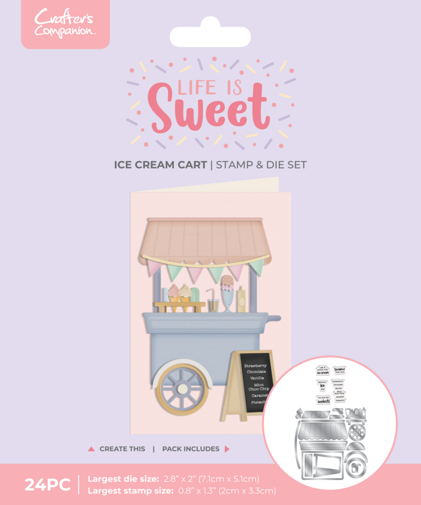 Crafter's Companion Life is Sweet Stamp & Die Set Ice Cream Cart (CC-LS-STD-ICRC)