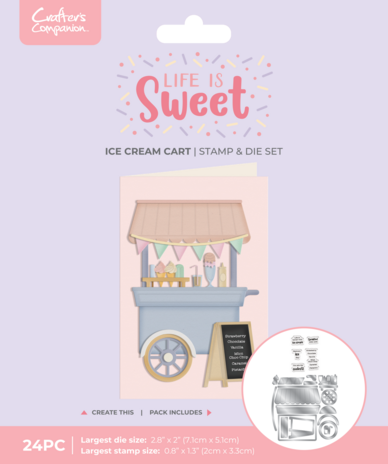 Crafter's Companion Life is Sweet Stamp & Die Set Ice Cream Cart (CC-LS-STD-ICRC)