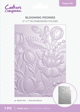 Crafter's Companion 3D Embossing Folder Blooming Peonies (CC-3D-EF5-BLPE) Crafter's Companion 3D Embossing Folder Blooming Peonies (CC-3D-EF5-BLPE)