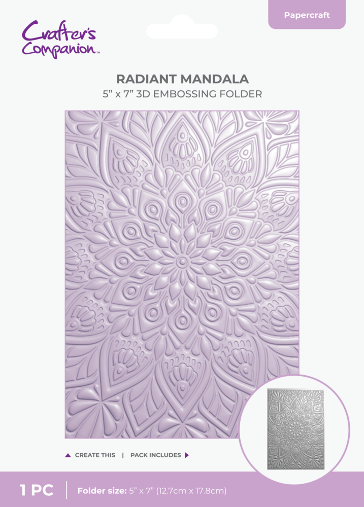 Crafter's Companion 3D Embossing Folder Radiant Mandala (CC-3D-EF5-RAMA)