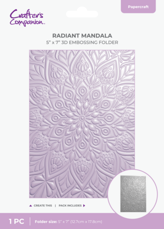 Crafter's Companion 3D Embossing Folder Radiant Mandala (CC-3D-EF5-RAMA)