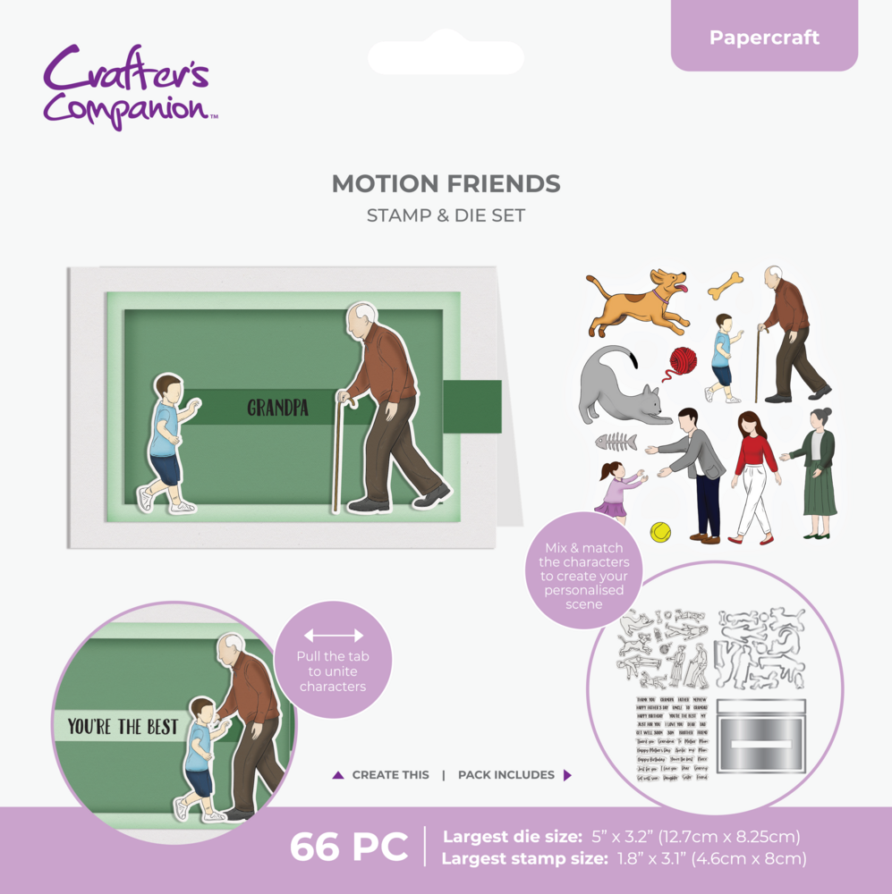 Crafter's Companion Motion Friends Stamp & Die Set (CC-STD-MOFR) Crafter's Companion Motion Friends Stamp & Die Set (CC-STD-MOFR)
